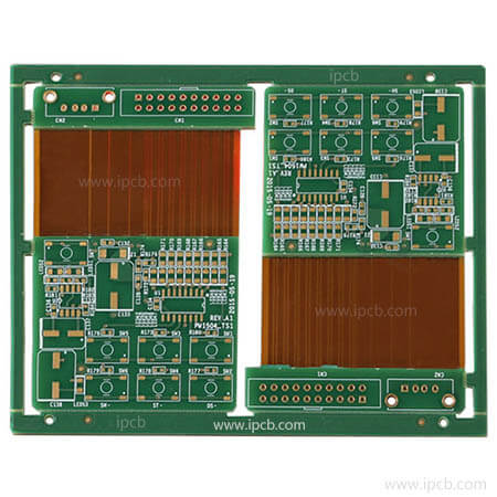 6 katı panel düğmesi Rigid-Flex PCB