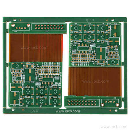 6 katı panel düğmesi Rigid-Flex PCB