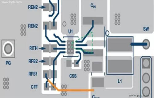 帶線圈位置的adp2360降壓轉換器電路示例